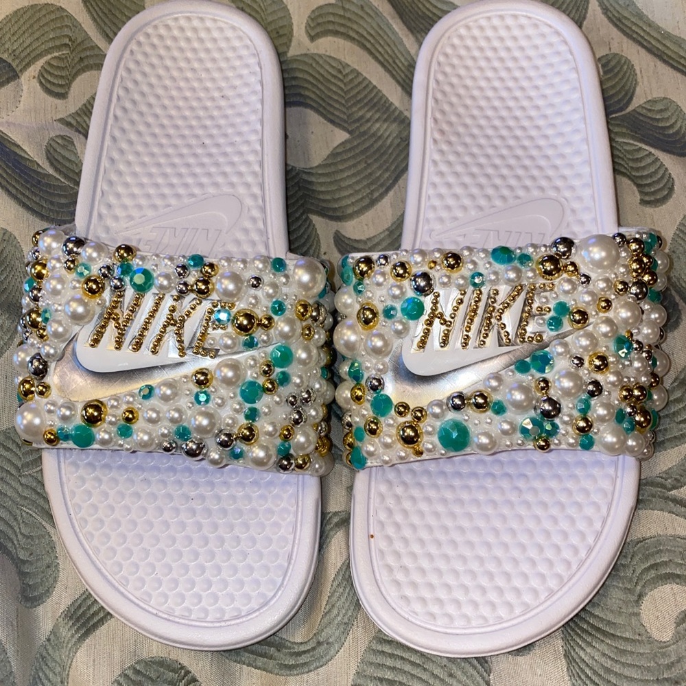 Sz 12 Nike custom slides